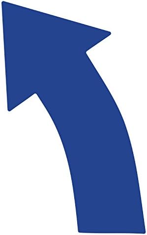 LiteMark 18" Blue Left Curved Glossy Directional Arrow Decal Sticker Store Sign - Pack of 12