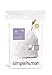 simplehuman Code E 20 Count, Genuine Custom Fit Liners, Drawstring Trash Bags in Dispenser Packs, 20 Count, 20 Liter / 5.3 Gallon, White