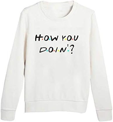 WENFUMEI How You Doin？ 3D Print O-Neck Fleece Plus Size Long Sleeve Men's Sweatshirt
