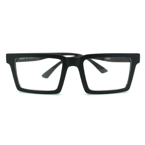 Matte Black Square Geometric Wayfarer Clear Lens Eye Glasses, Sunglasses For You