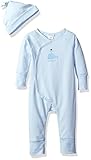 absorba Baby Boys' Coverall With Hat, Blue, 3/6