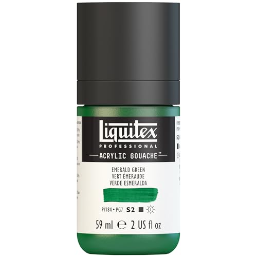 Liquitex 2059450 Professional Acrylic Gouache, Acrylic Paint with Gouache Properties, Non-fading, Waterproof, 59 ml Dose, Bottle, Emerald Green