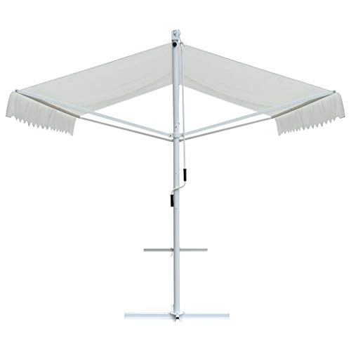 Festnight Standmarkise 3x3 m Creme | Gartenmarkise Sonnenschutz | Freistehende Markise für Balkon Terrasse Garten – Bild 4