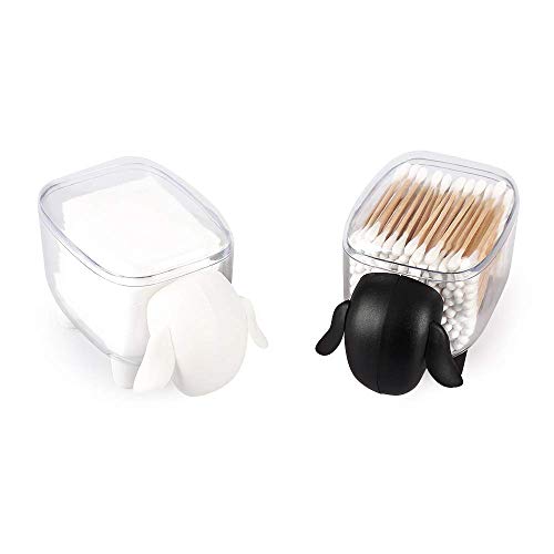 Cotton Swab Holder Sheep Shaped Toothpick Cotton Ball Dispenser Organizer Container with Cover,White - Thumbnail 2