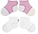 Sock Ons Classic (6-12 Months), Baby Pink & White, 2 Pack