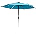 Sundale Outdoor 9FT Solar Powered 24 LED Lighted Patio Umbrella Table Market Umbrella with Crank for Garden, Deck, Backyard, Pool, 6 Steel Ribs, 100% Polyester Canopy, No Tilt (Light Blue)