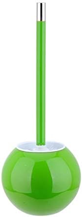 DYFYMX Toilet Brush and Bracket Stainless Steel Toilet Brush Set/Floor Toilet Brush Holder/Creative Color Spherical Base (Color : Green)
