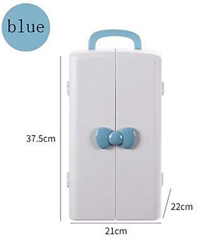 爆売り即出荷 化粧品収納ボックス旅行化粧オーガナイザー 防塵ふた付き防塵化粧品およびジュエリー収納 引き出し付きディスプレイボックス スキンケア製品ラックドレッシングテーブルデスクトップ仕上げボックス 色 青 お買得