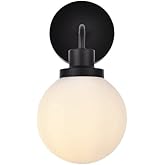 Living District Hanson 1-Light Metal Bath Sconce in Black and Frosted