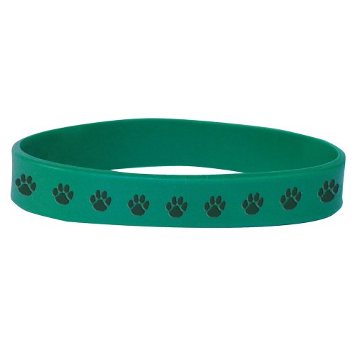 Set of 100 Wristbands - Paws (Green)