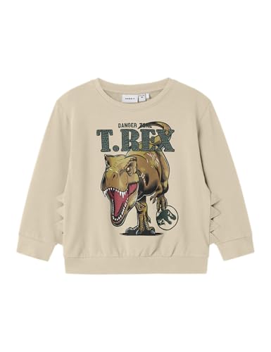 NAME IT Nmmjaba Jurassic Nreg Sweat UNB Sky, Beige, 98