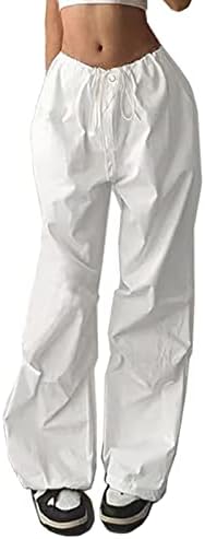 DUKBUBI Parachute Pants for Women Elastic Waistline Drawstring