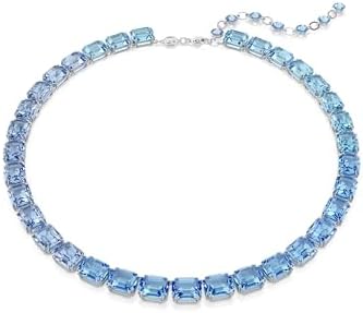 Collar Tennis Millenia, Talla octogonal, Degradado de color, Azul, Baño de rodio