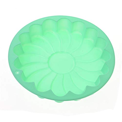Silicone Large Cake Mold 23 CM/9 Inch Flower Shaped Round Nonstick Baking Pan Brownie/Cheesecake/Tart/Pie/Flan/Bread Baking Tray by EORTA for Birthday, Anniversary, Party, Random Color