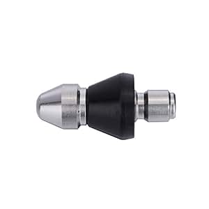 Challco Kanalisations-Jetter Düse 4000 PSI - Mit 1/4" Quick Connector, 1 Vorwärts- & 6 Rückwärtsdüsen | Für Rohr- Und Abflussreinigung