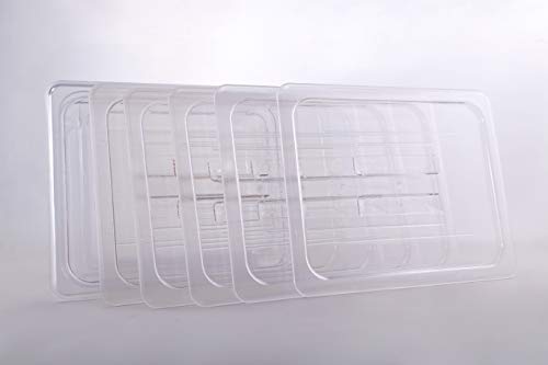 Hakka 1/2 Size Polycarbonate Gastronorm Pans Lid&Cover,Clear - Pack of 6