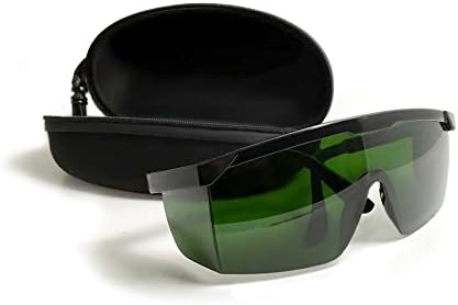 SMYRNA® Laser Eye Protection Safety Glasses for Red and UV Lasers Goggle Glass Shield with Case (Green)