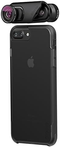 olloclip — CORE LENS SET + OLLO CASE Combo for iPhone 8/8 Plus and iPhone 7/7 Plus — Includes 1 iPhone case for iPhone 7 &amp; 8 + TELEPHOTO Premium Glass Lens — Lens: Black/Black, Case: Clear