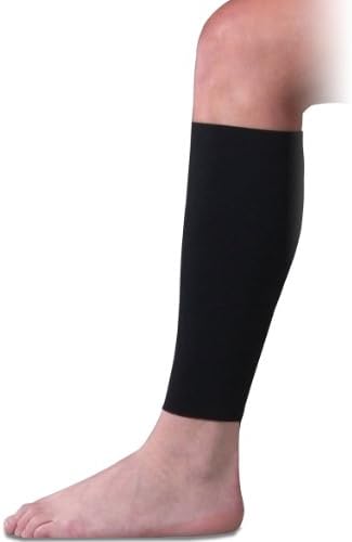 IMAKBrownmed Compression Shin Sleeve - Calf Compression Sleeve for Men & Women - Lightweight Calf & Shin Sleeve - Support Brace & Stabilizer for Pronation or Supination of Foot - Large