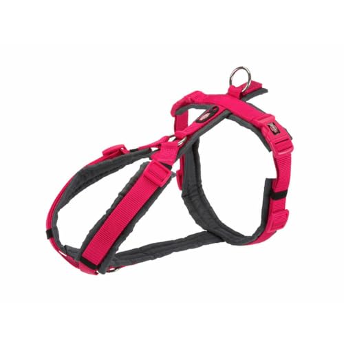 TRIXIE Premium Trekking harness, M–L: 62–74 cm/25 mm, fuchsia/graphite