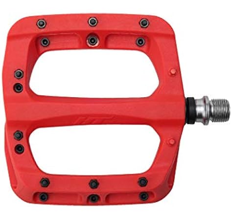 red flat pedals