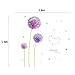 New Removable Vinyl Wall Sticker Mural Decal Art Purple Dandelion