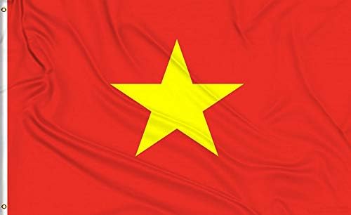 Aimto 3x5 ft Vietnam Flag - Bright Colors and Anti-Fading Materials - North Vietnam Flag Polyester Canvas and Brass Buttonhole - Quality Assurance