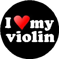 I Love my violin 1.25" Pinback Button Badge / Pin (heart)