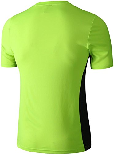 Sportides Boy's Quick Dry Active Sport Short Sleeve Breathable T-Shirt Tee Top LBS701 GreenYellow L