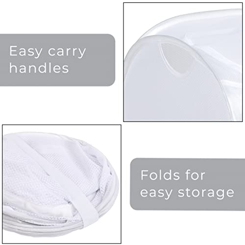 Smart Design Mesh Pop Up Flip Laundry Hamper and Basket Handles and