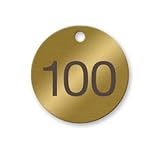 Numbered Solid Brass Valve Tags - Pack of 25 (76-100)