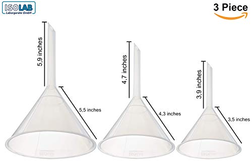 image for ISOLAB USA - Multipurpose Plastic Lab Funnels Laboratory Clear White P