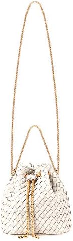 Women Fashion Drawstring Bucket Bags Mini Tote Handbag Chain Shoulder Bag Casual Crossbody Bag Satchel Purse