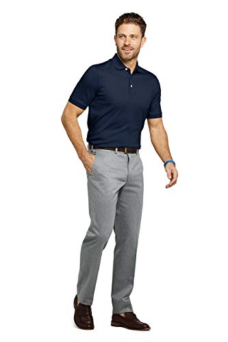 Lands' End Men's Short Sleeve Super Soft Supima Polo Shirt Large Classic Navy - Thumbnail 2