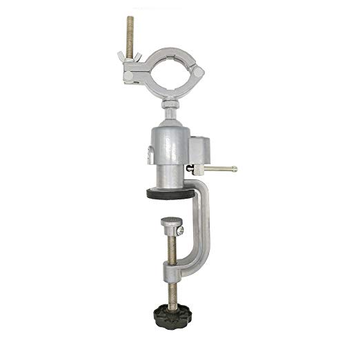 JUGREAT 2in1 Table Vise Bench Vice 360 Degree Aluminum Alloy Swivel Rotating Clamp for Electric Drill Stent Grinder Tools Holder
