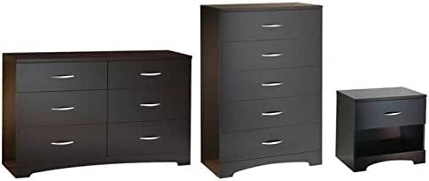South Shore Back Bay Dresser Chest And Nightstand Set In Dark Chocolate Amazon Ca Home Kitchen
