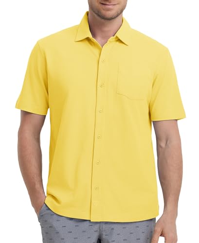 MAELREG Mens Short Sleeve Collared Shirt