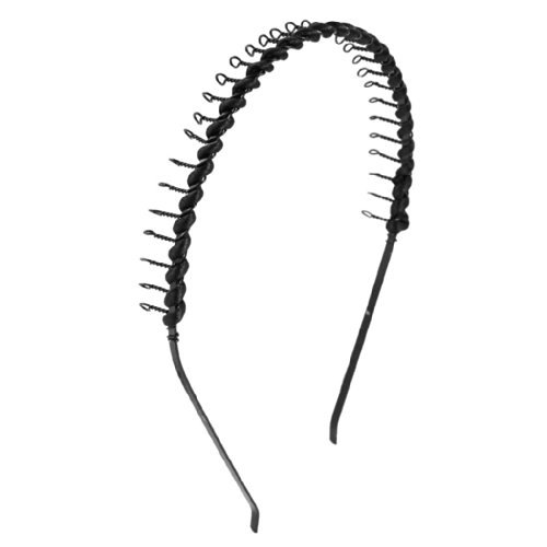 Kmg 2 pcs black metal teeth hair hoop headband decor for lady