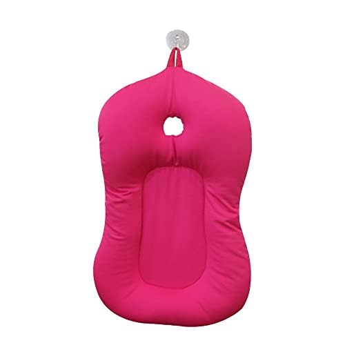 belupai Baby Bath Pad Newborn Baby Foldable Baby Bath Tub Pad Chair Shelf Newborn Bathtub Seat Infant Support Cushion Mat Bath Mat(Rose red)
