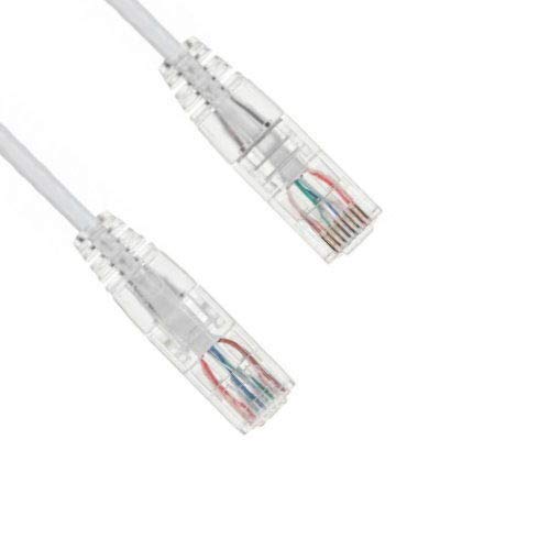 Kentek 1 Feet FT CAT6 UTP Slim Patch Cable 28 AWG 550 MHz Category 6 Unshielded Twisted Pair Clear Connector Snagless Molded OD 3.6MM Ethernet RJ45 Network Internet Cord Yellow