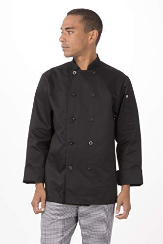 Chef Works Men's Bastille Chef Coat, Black, 2X-Large