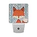 CiCily 2 Pack Plug in LED Night Light Plug-in, Ultra-Slim, and Cool-Touch Dusk to Dawn Sensor Night Lamp Brown Fox Kids Adults and Nursery Decor Night Light