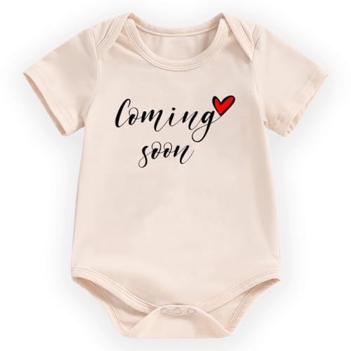 hrcfbk Pregnancy Announcement Baby Bodysuit Coming Soon Romper Newborn Infant Reveal Idea&Surprise Gift