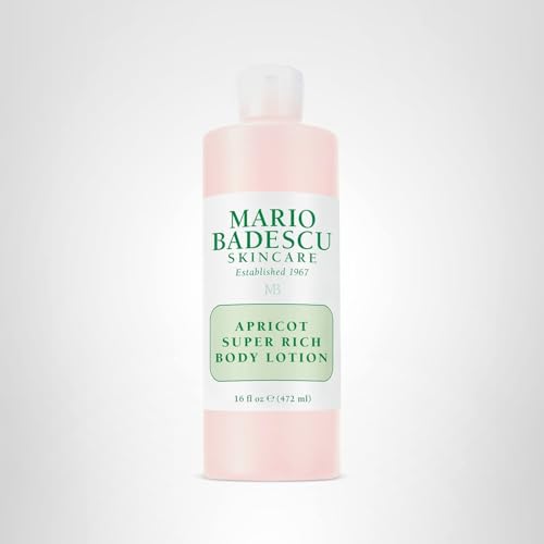 Mario Badescu Apricot Super Rich Body Lotion Enriched with Vitamins A and E - Delicately Scented Lotion with Nourishing, Skin-Softening Formula - Ideal for All Skin Types, 16 Fl Oz