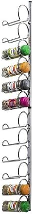 Hahn Pisa Chrome Wall Mounted Spice Herb Rack 12 Jar - Holds 12 Jars
