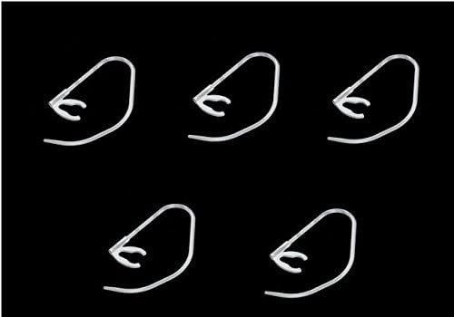 White/Transparent Bluetooth Ear Hook Clips with Lock (Pack of 5) Only from M.P.Enterprises