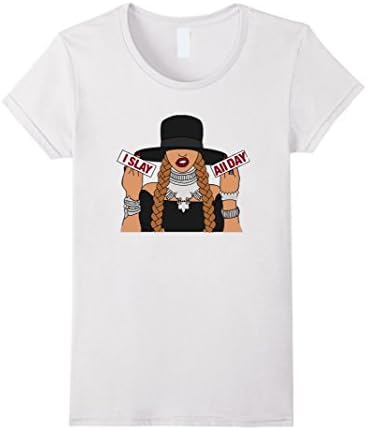 Women's Cause I Slay Shirt - I Slay All Day Shirt - I Slay Shirt Small White