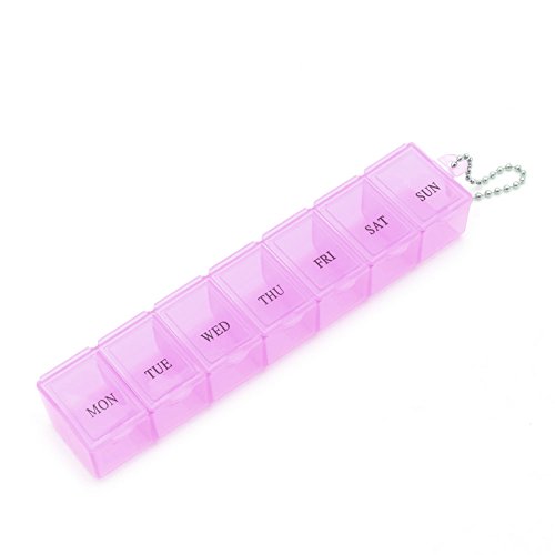 BYNNIX 7 Day Transparent Storage Box Jewelry Ornament Drug Compartment Display Case