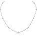 Humble Chic Cubic Zirconia Necklace - Simulated Diamond Crystal Rhinestone CZ Dainty Choker Station Chain, White Station, Rhodium-Electroplated, Silver-Tone