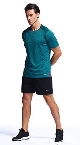 AKILEX MENS RUNNING DRY FIT T-SHIRT ATHLETIC OUTDOOR SHORT SLEEVE COMFORTABLE SPORTS TOP
